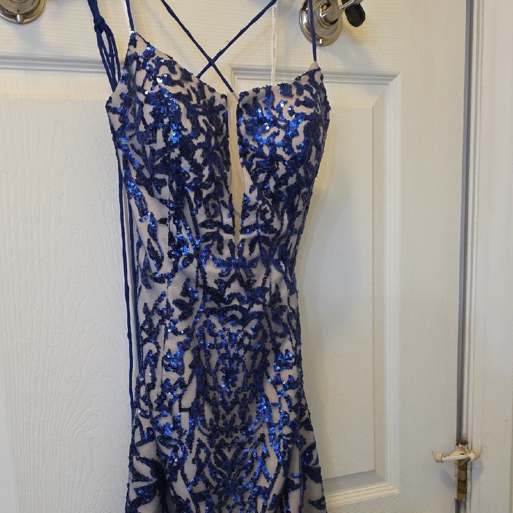 Splash Royal Blue Sequin Mini Dress